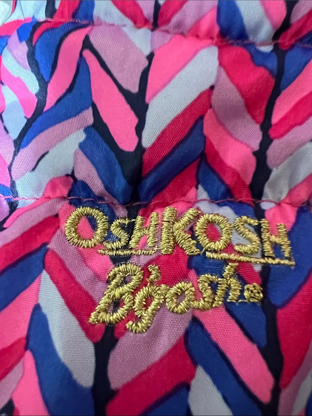 OshKosh B'gosh Pink & Purple Chevron Puffer Jacket with Hood